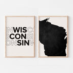 wisconsin map and typography wall art set - image 3