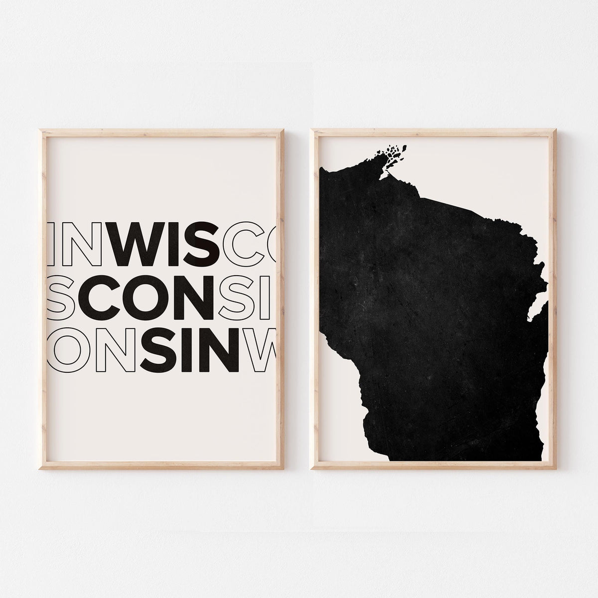 wisconsin map and typography wall art set - image 3