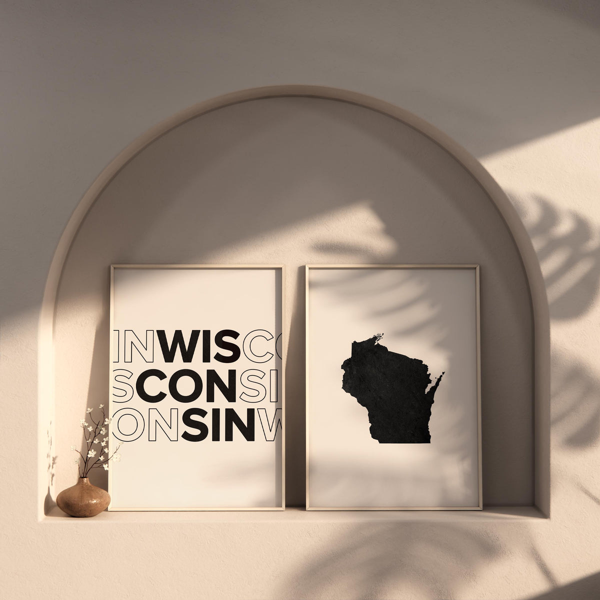 wisconsin map and typography wall art set - image 6