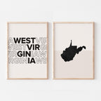 virginia map and typography wall art set - image 1