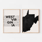 virginia map and typography wall art set - image 3