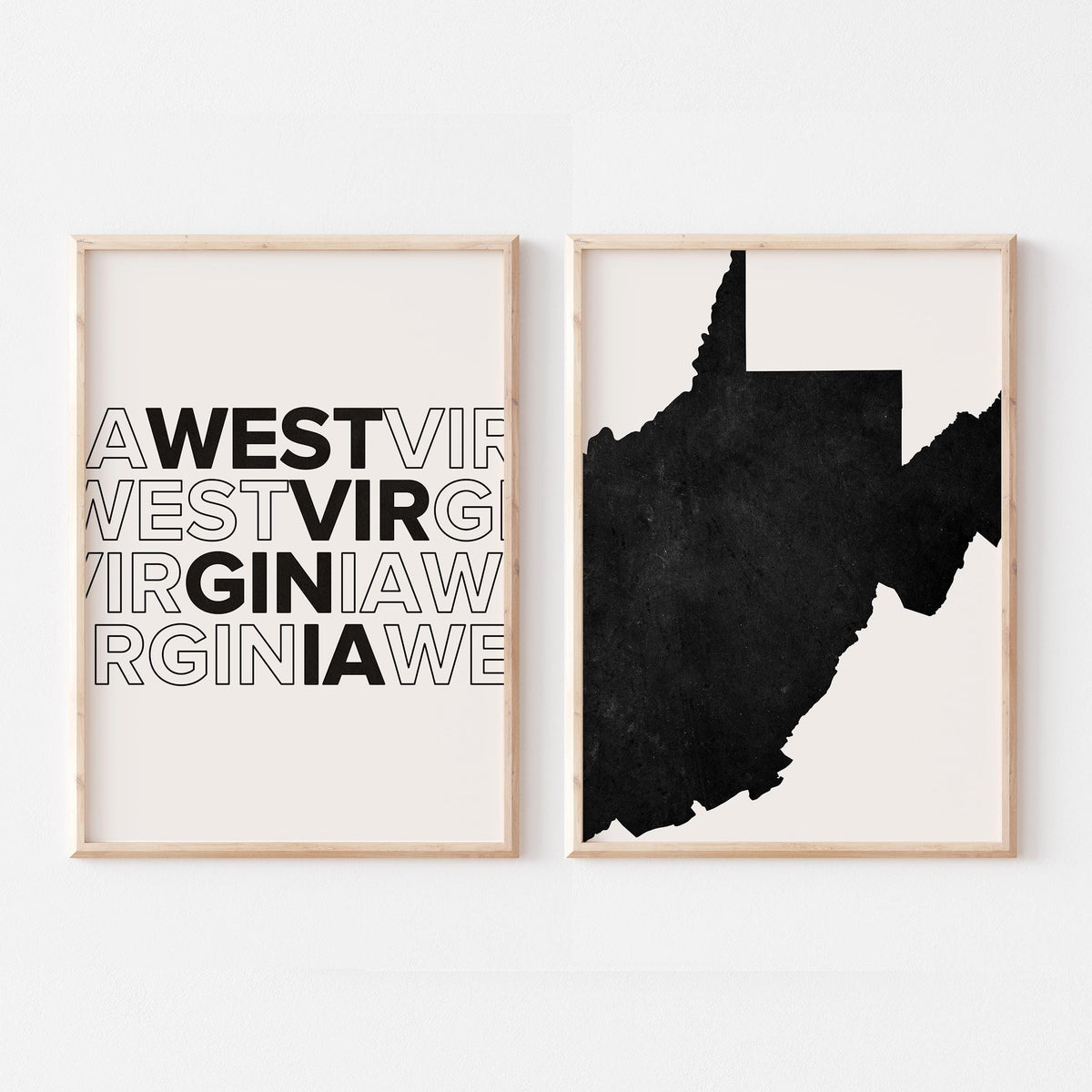 virginia map and typography wall art set - image 3