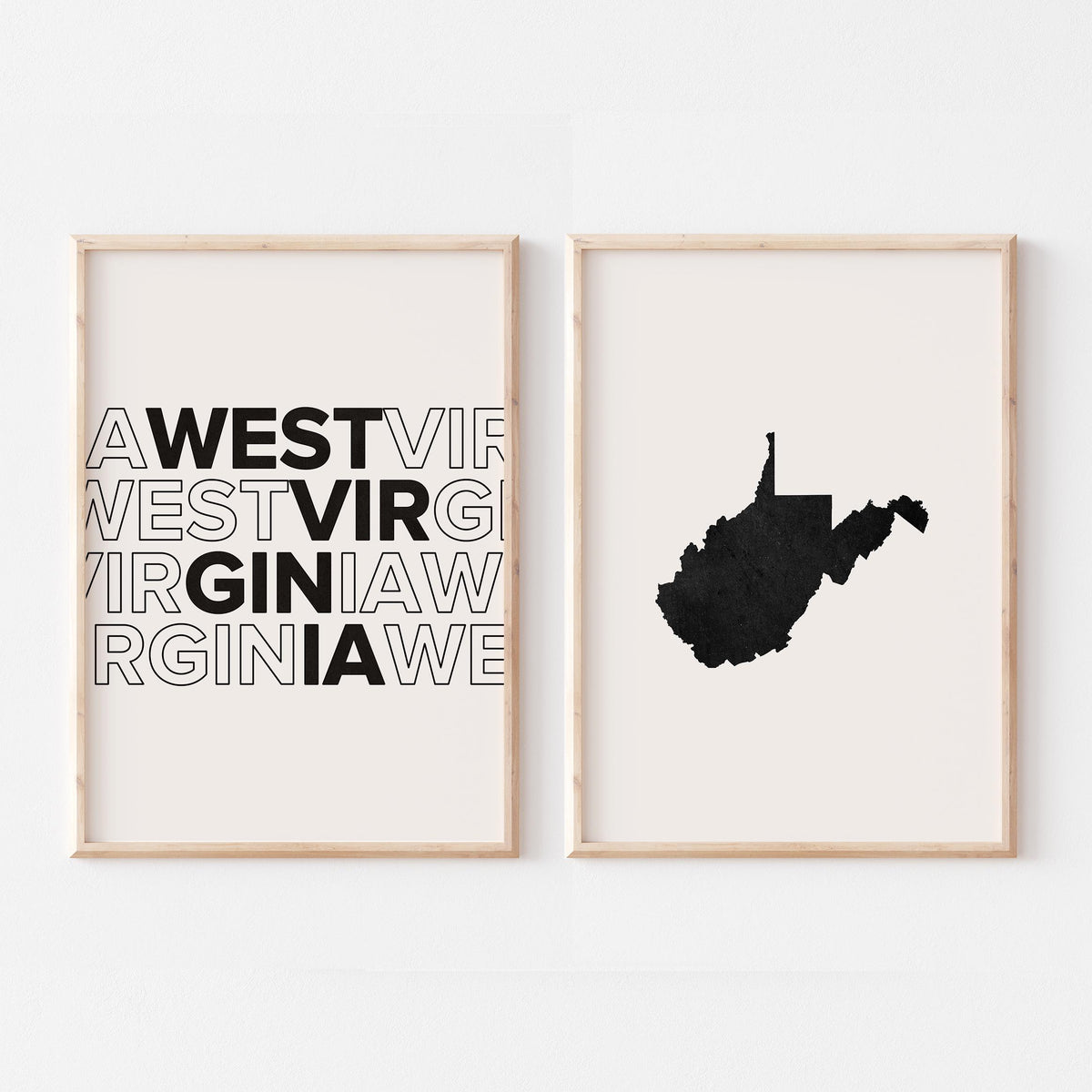virginia map and typography wall art set - image 5