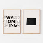 wyoming map and typography wall art set - image 5