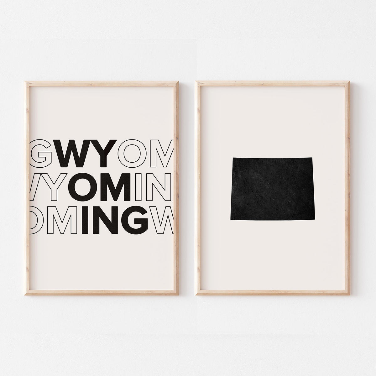 wyoming map and typography wall art set - image 5