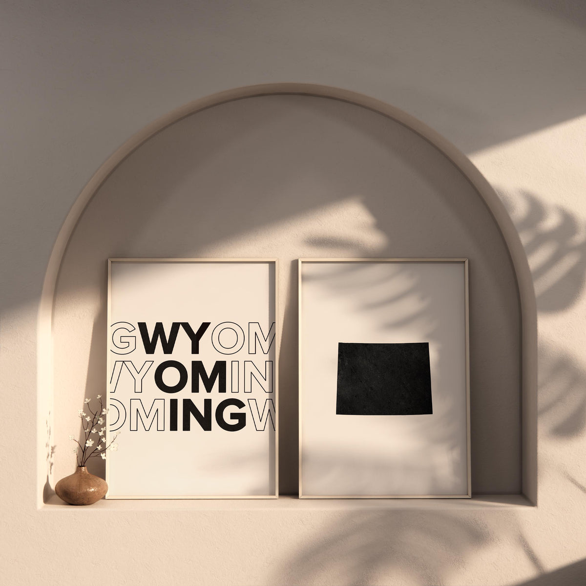 wyoming map and typography wall art set - image 6