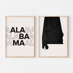 alabama map and typography wall art set - image 3