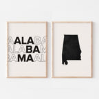 alabama map and typography wall art set - image 5