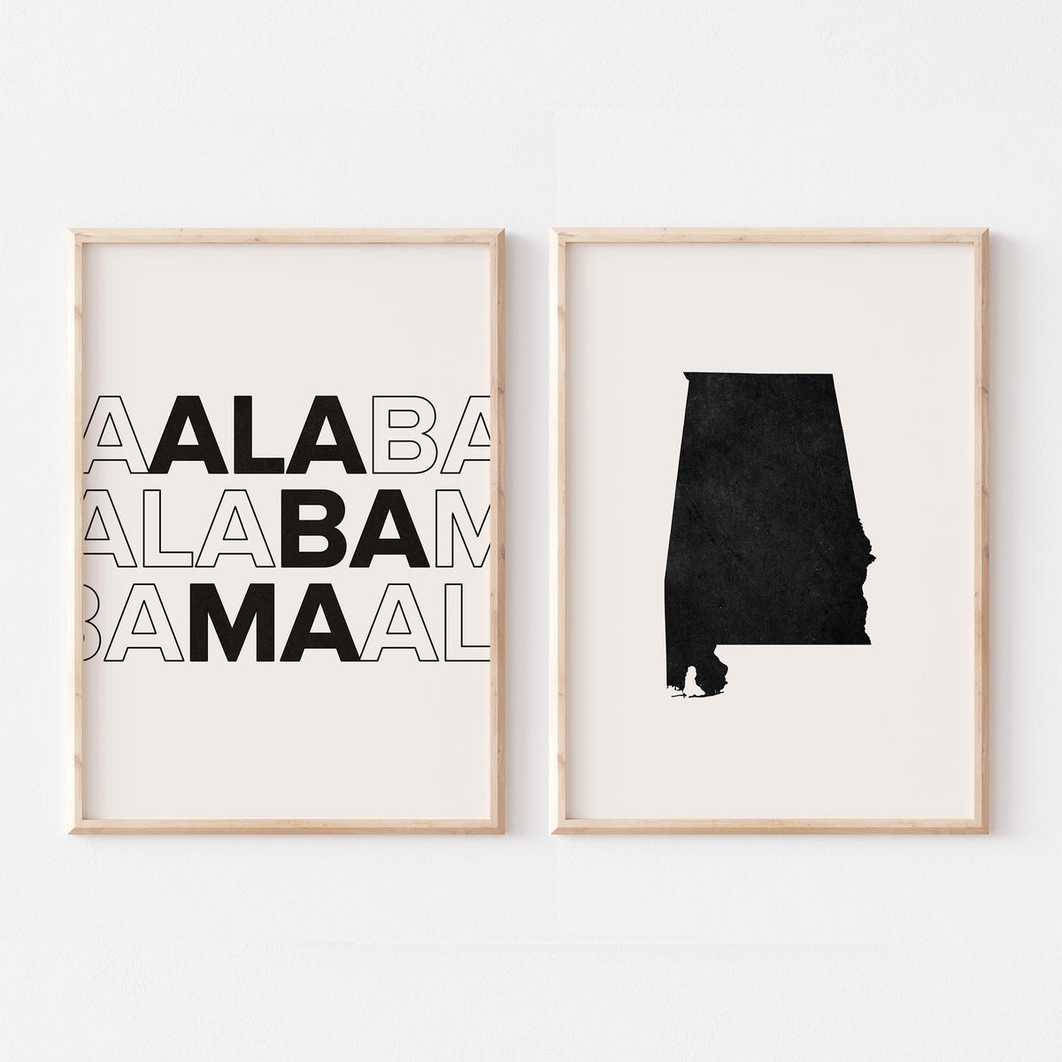 alabama map and typography wall art set - image 5