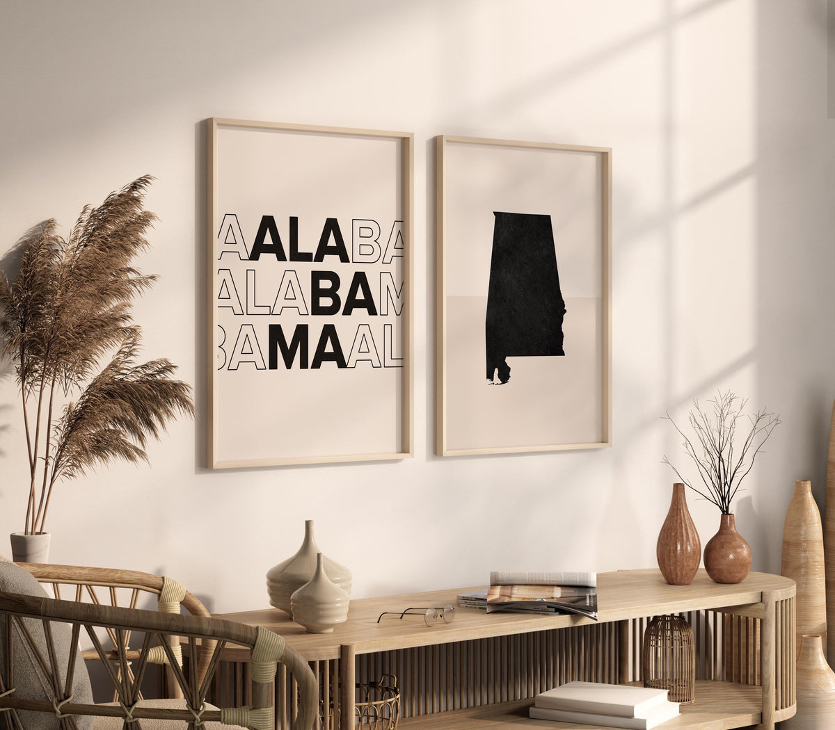 alabama map and typography wall art set - image 2