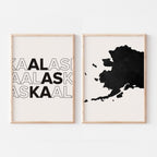 alaska map and typography wall art set - image 3