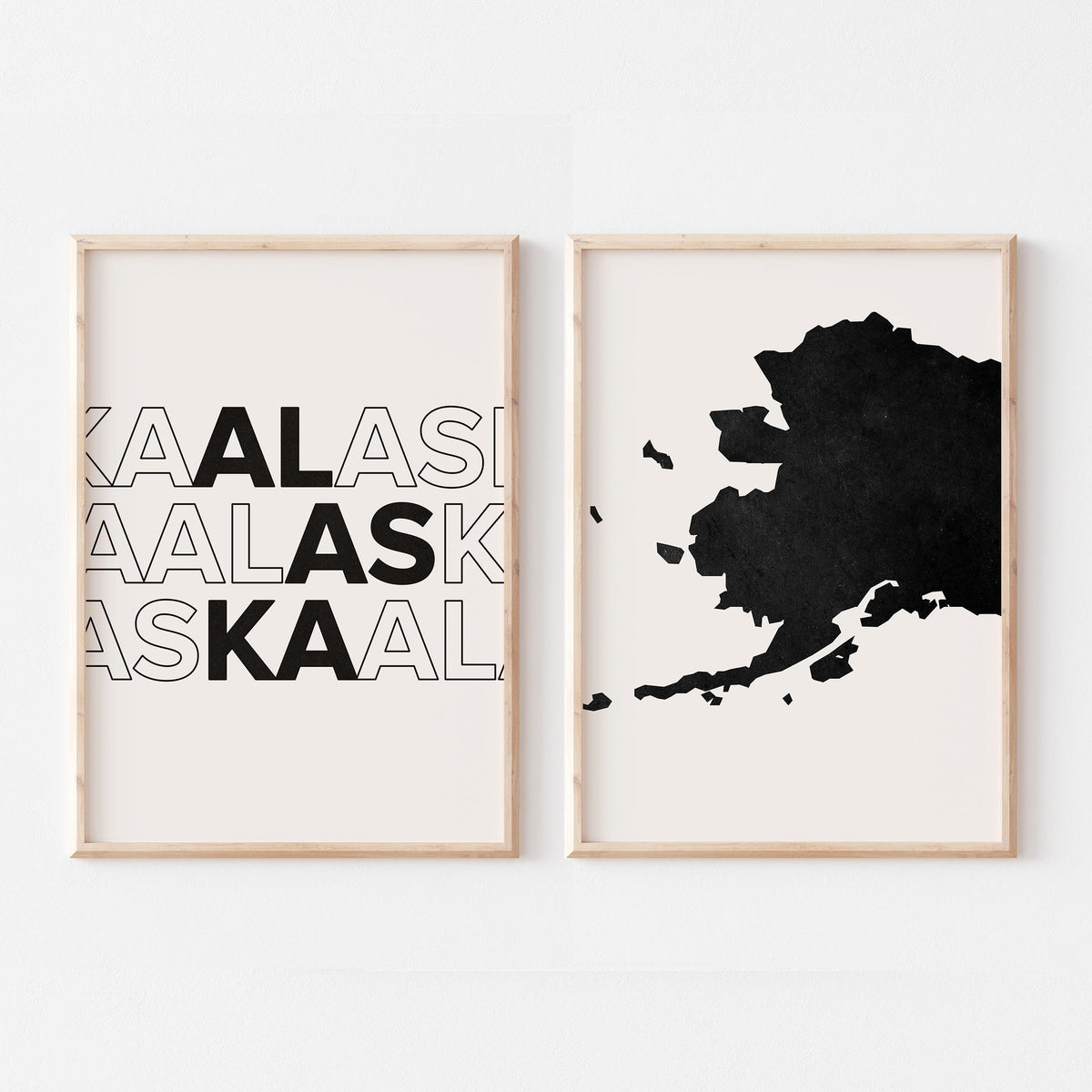 alaska map and typography wall art set - image 3