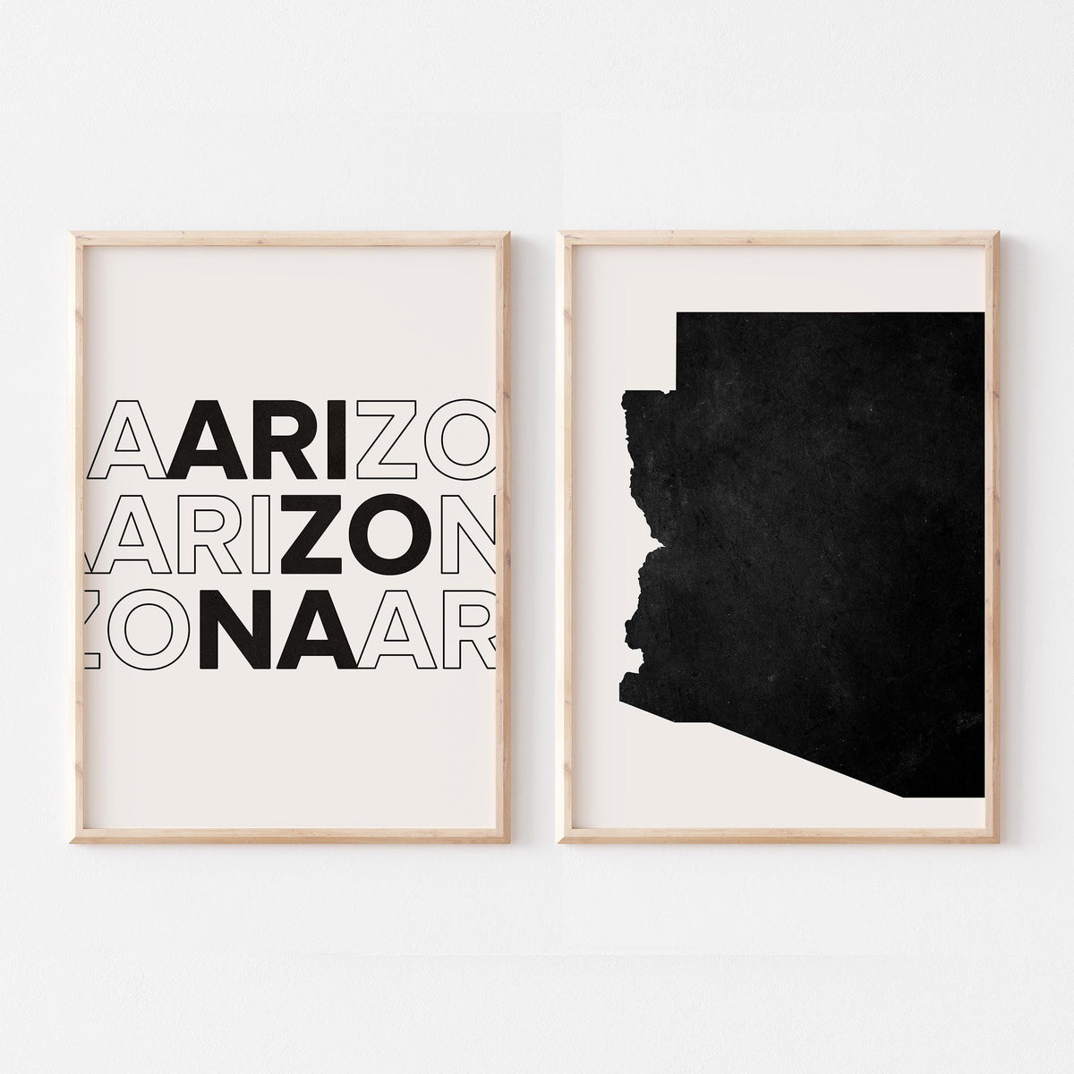 arizona map and typography wall art set - image 3