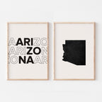arizona map and typography wall art set - image 5