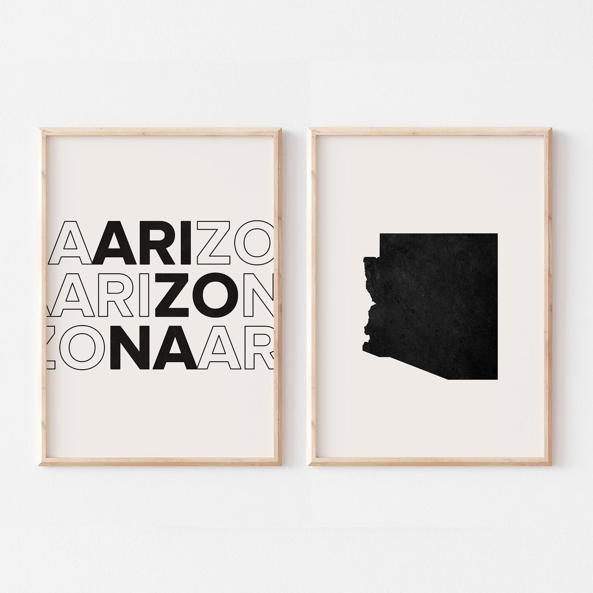 arizona map and typography wall art set - image 5