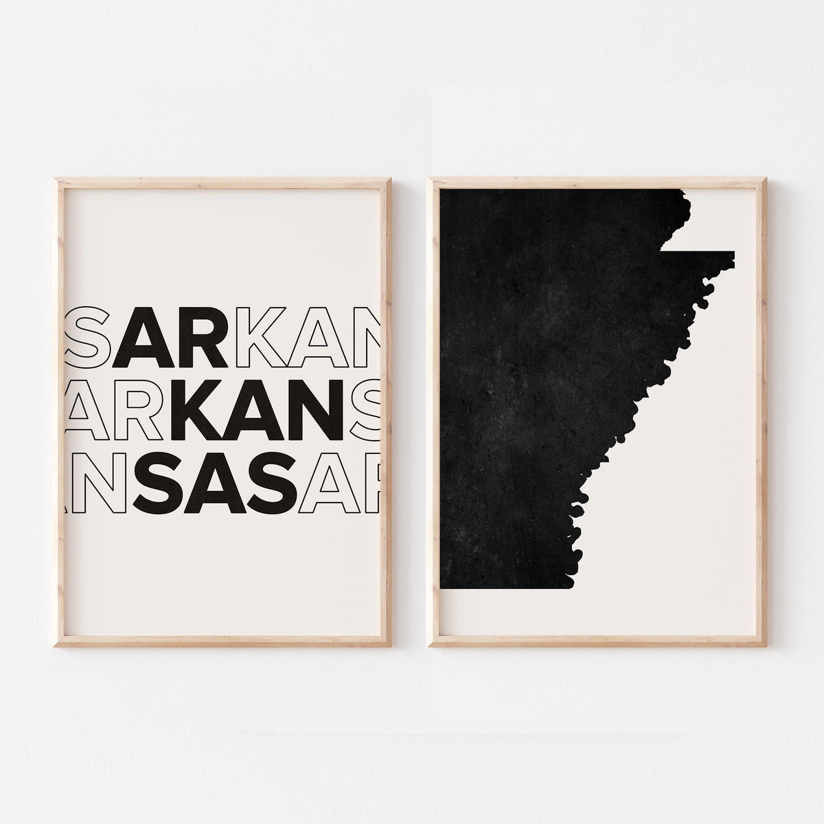 arkansas map and typography wall art set - image 3