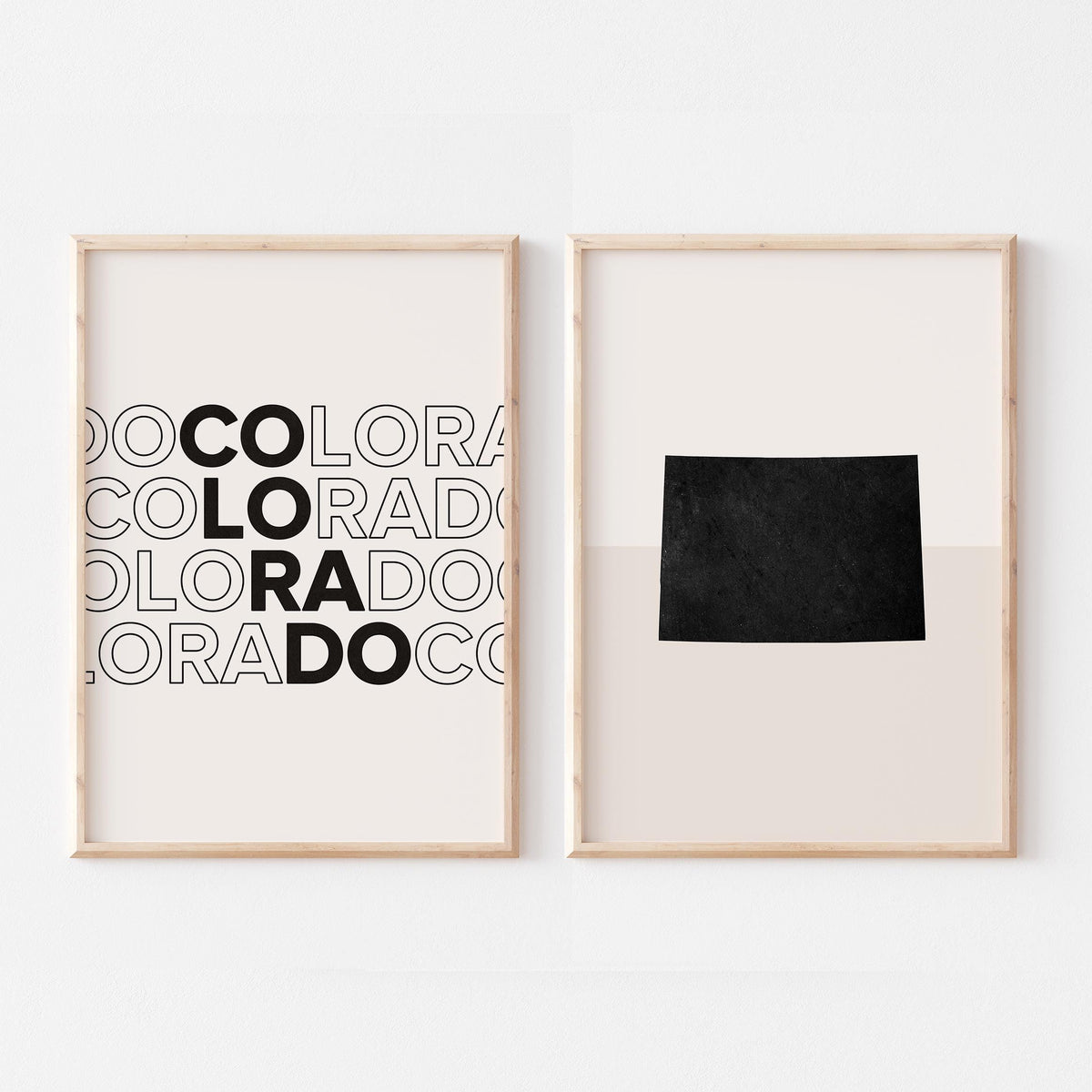 colorado map and typography wall art set - image 1