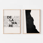 delaware map and typography wall art set - image 3