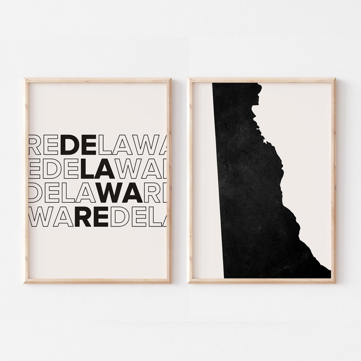 delaware map and typography wall art set - image 3