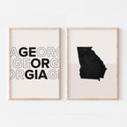 georgia map and typography wall art set - image 1