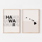 hawaii map and typography wall art set - image 1