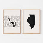 illinois map and typography wall art set - image 5