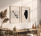 illinois map and typography wall art set - image 2