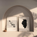 illinois map and typography wall art set - image 6