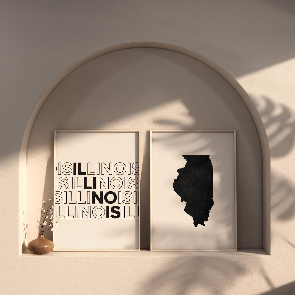 illinois map and typography wall art set - image 6