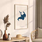 cass lake michigan map poster – minimalist lake wall art - image 3