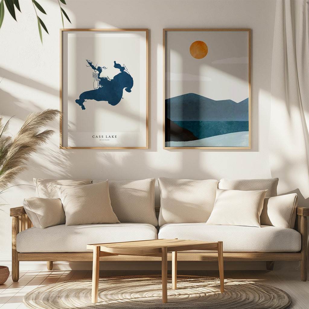 cass lake michigan map poster – minimalist lake wall art - image 7