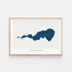 clear lake iowa map poster – minimalist lake wall art - image 1