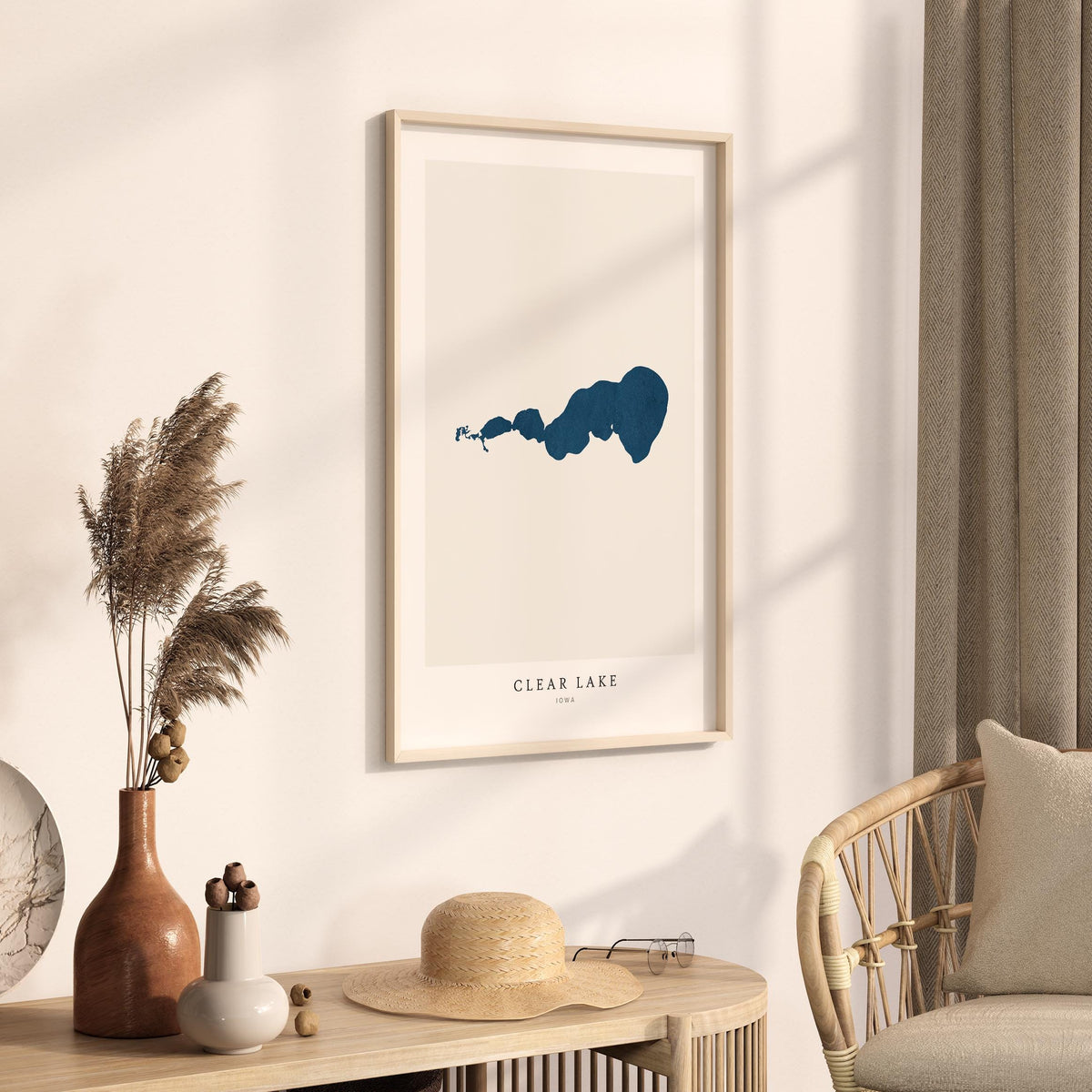 clear lake iowa map poster – minimalist lake wall art - image 3