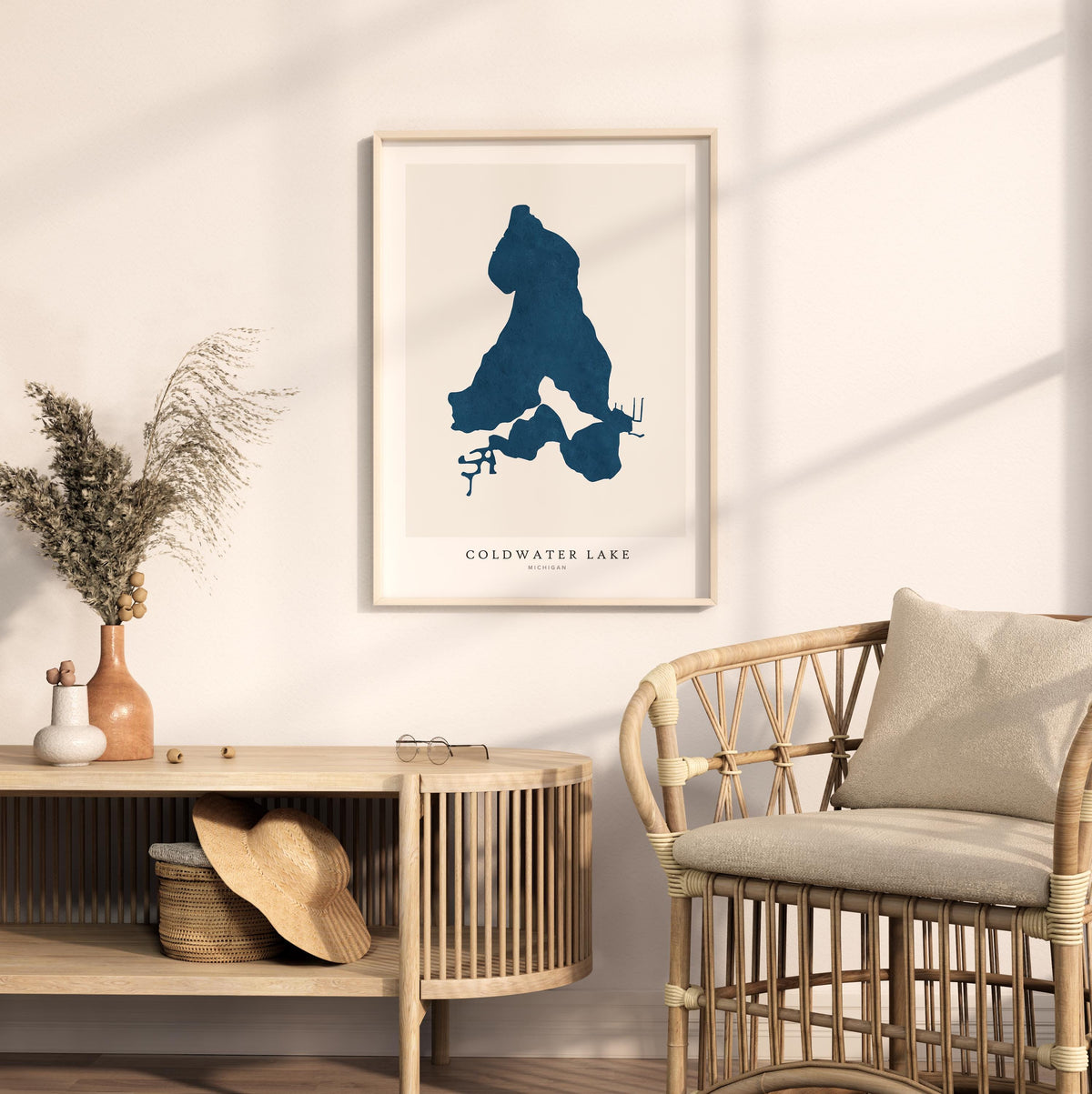 coldwater lake michigan map poster – minimalist lake wall art - image 5