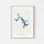 deep creek lake maryland map poster – minimalist lake wall art - image 1
