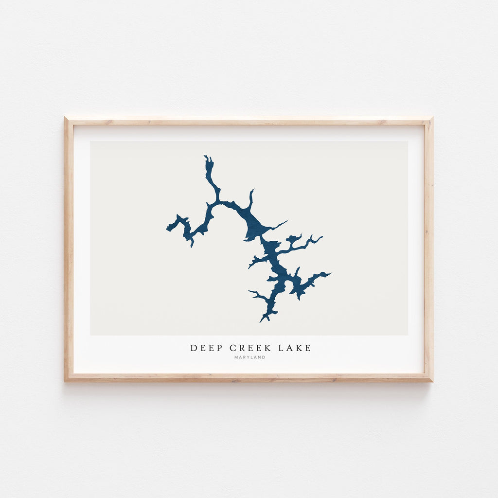 deep creek lake maryland map poster – minimalist lake wall art - image 2