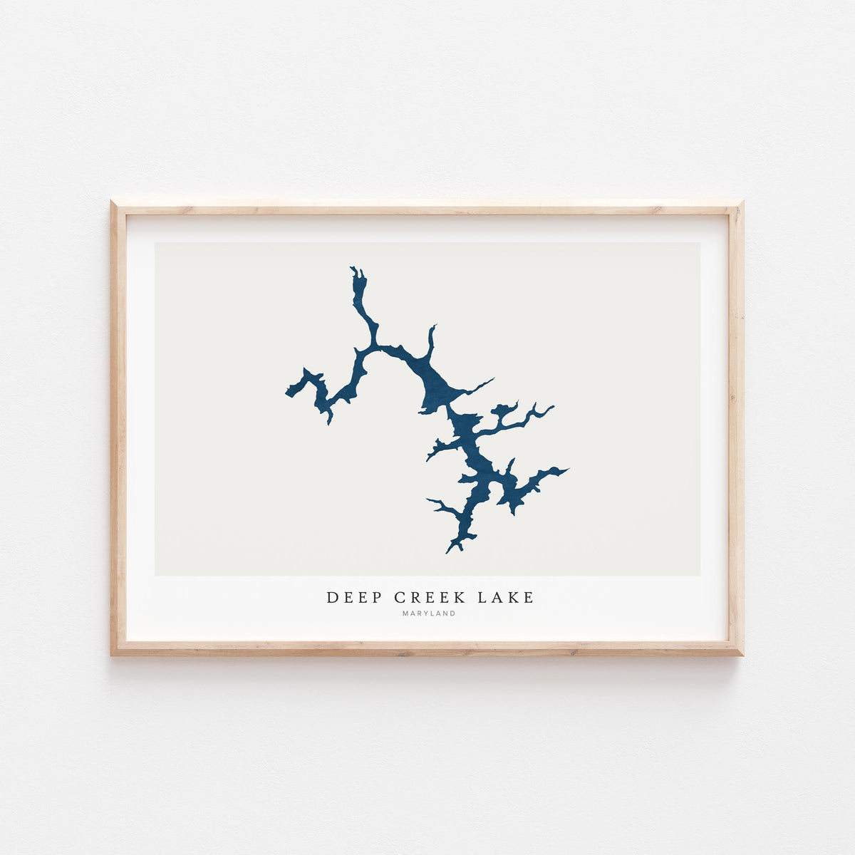 deep creek lake maryland map poster – minimalist lake wall art - image 2