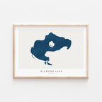 diamond lake michigan map poster – minimalist lake wall art - image 2