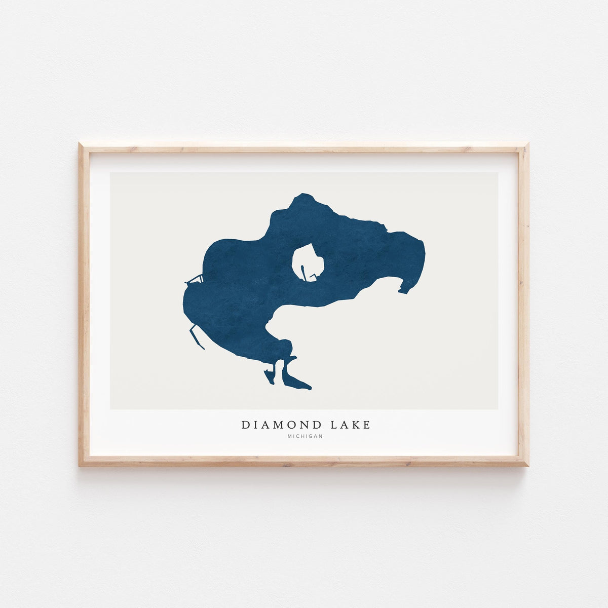diamond lake michigan map poster – minimalist lake wall art - image 2