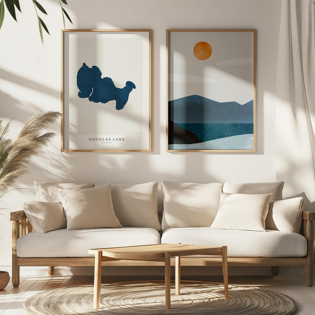 douglas lake michigan map poster – minimalist lake wall art - image 7