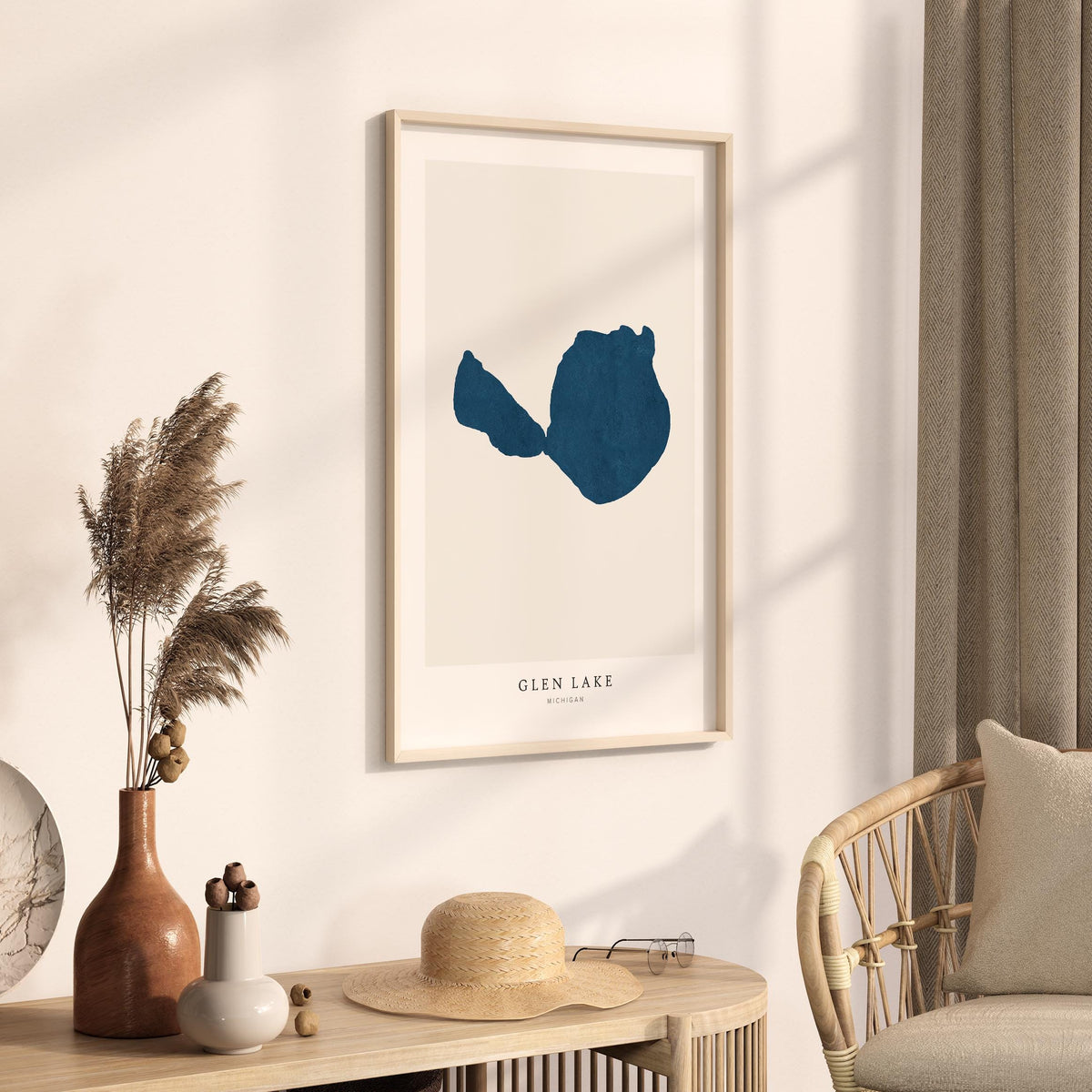 glen lake michigan map poster – minimalist lake wall art - image 3