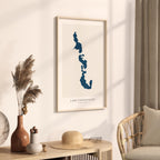 lake cochituate massachusetts map poster – minimalist lake wall art - image 3