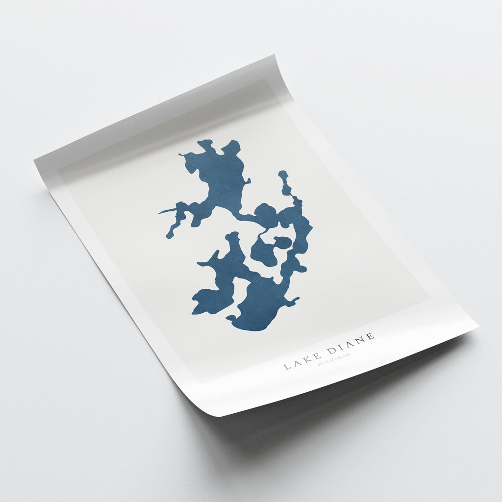 lake diane michigan map poster – minimalist lake wall art - image 6