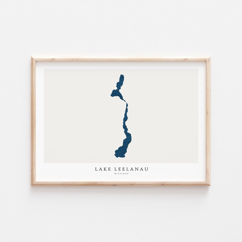 lake leelanau michigan map poster – minimalist lake wall art - image 2