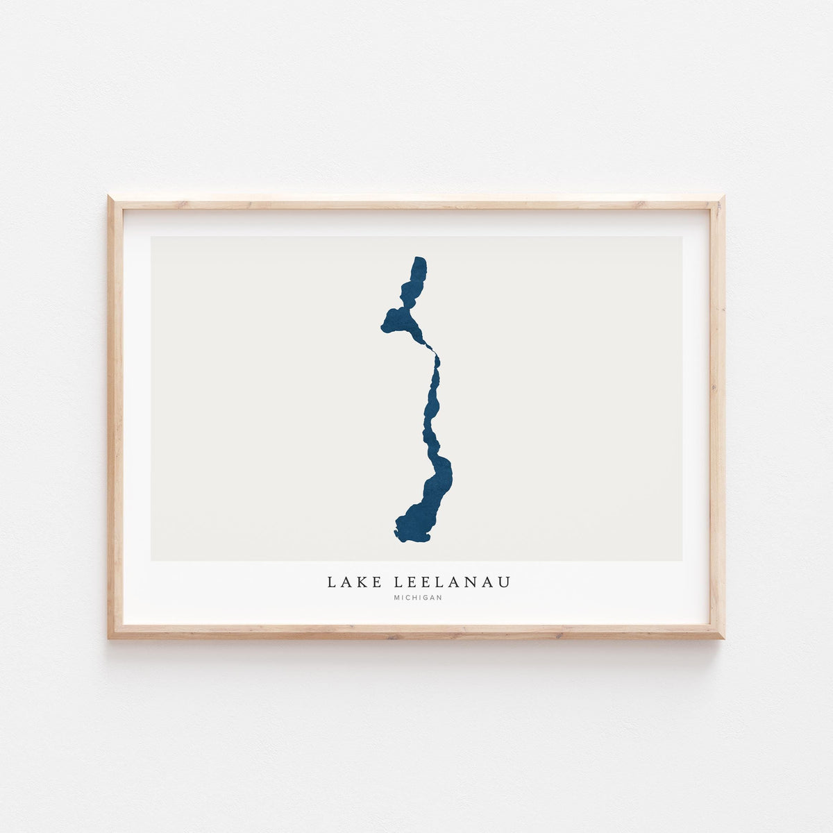 lake leelanau michigan map poster – minimalist lake wall art - image 2