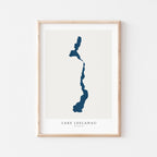 lake leelanau michigan map poster – minimalist lake wall art - image 1