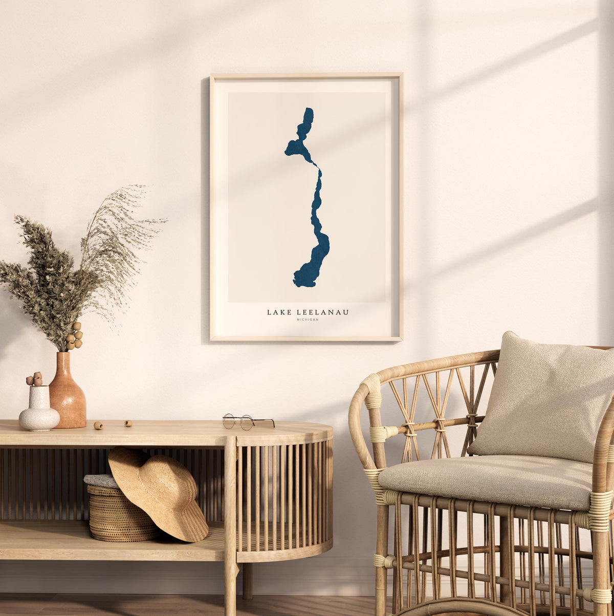 lake leelanau michigan map poster – minimalist lake wall art - image 5