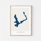 lake okoboji iowa map poster – minimalist lake wall art - image 1