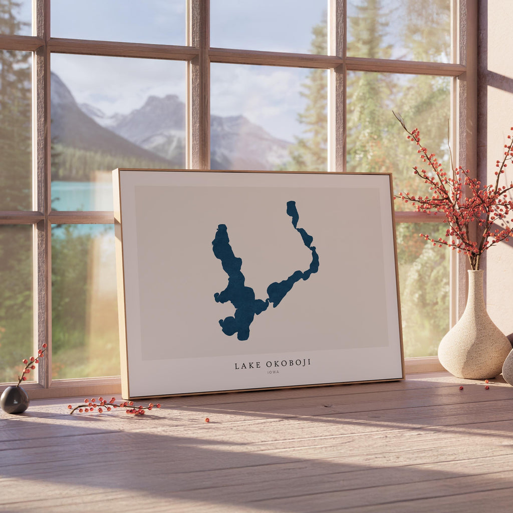lake okoboji iowa map poster – minimalist lake wall art - image 4