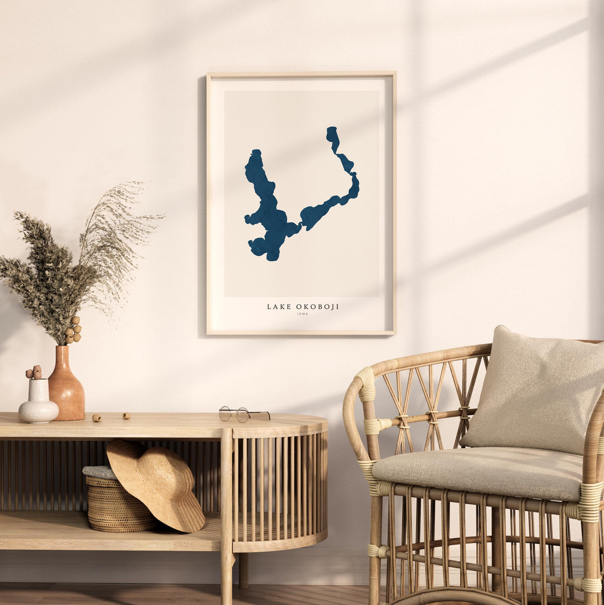 lake okoboji iowa map poster – minimalist lake wall art - image 5